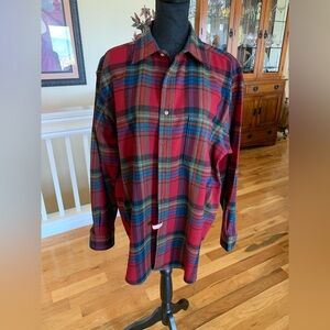 Men's Pendleton Wool Plaid Shirt with a hole